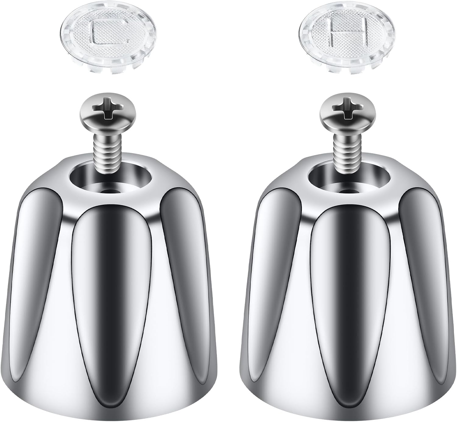 2 Piece Shower Knob Replacement, Compatible with Price Pfister Verve and Bathtub Shower Faucet Handle, Include 1 Hot and 1 Cold Shower knobs and 2 Screws (Polished Chrome)