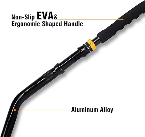 Miniatura 6 de Fiblink Caña de pescar doblada a tope de 2 piezas para agua salada, caña de arrastrar en alta mar, caña de pescar para barco convencional