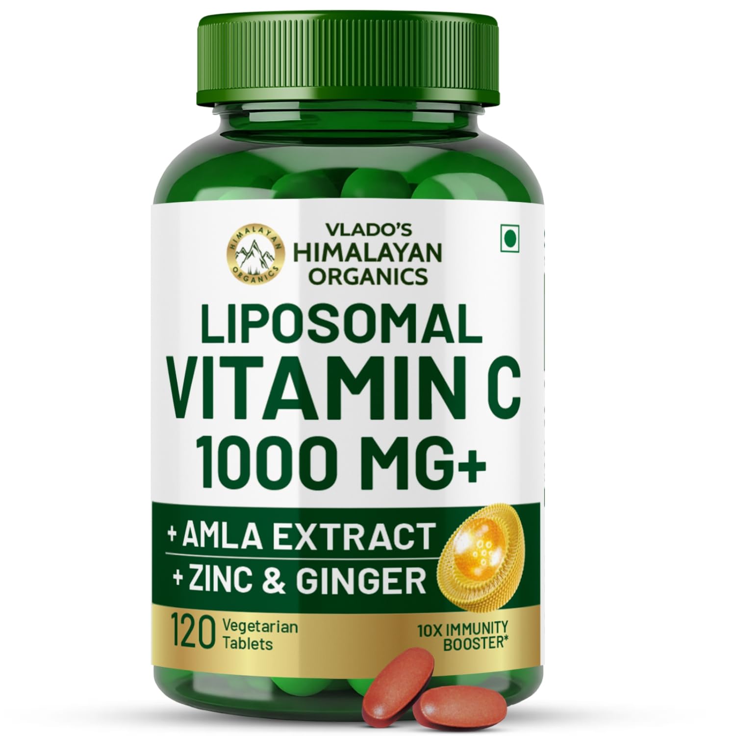 HIMALAYAN ORGANICS Vitamin C Tablets from Natural Fruits | Immnunity, Antioxidant & Skin Care | 120 Vegan Tablets