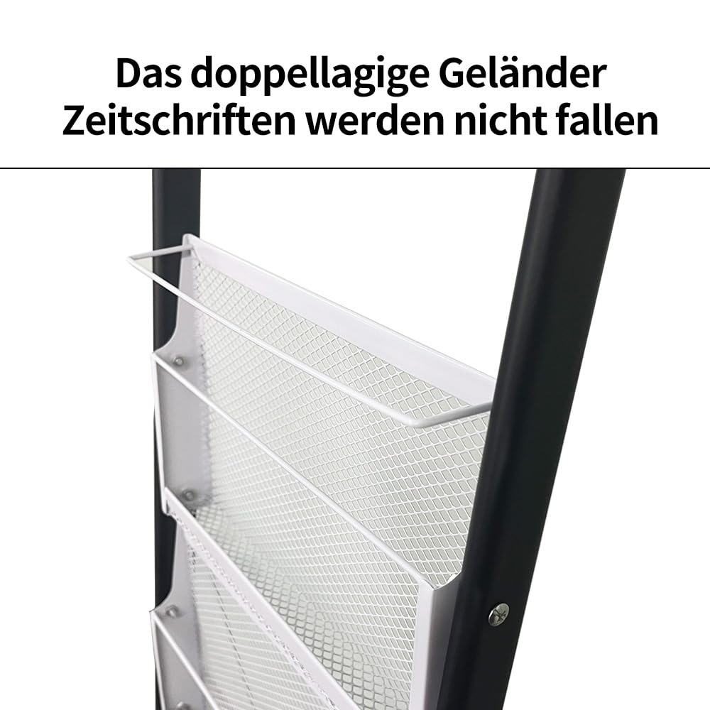 prospektständer a4 zeitschriftenständer mit 4-Rädern und 6-Lagen Doppellagige Geländer gegen Kippen Wird in öffentlichen Bereichen verwendet (32.5×40×150CM)