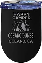 Oceano Dunes Oceano, Ca Souvenir 12 oz Black Laser Etched Insulated Wine Stainless Steel Tumbler