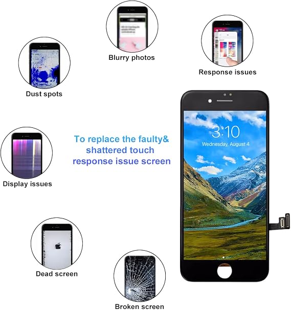 for iPhone 7 Screen Replacement 4.7 Black Screen for iPhone 7 LCD,Touch Digitizer Display for iPhone 7 Assembly with Repait Kit Tools,Compatible models A1660, A1778, A1779 | LCD Frame Assembly Digitizer forA1660,A1778,A1779,Repair Tool Kits,DIY Install