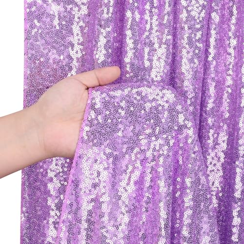 B-COOL Lavender Sequin Backdrop Curtains 2 Panels 2ftx8ft Purple Sparkly Curtains for Birthday Party Wedding Glitter Curtains Backdrop Decorations by B-COOL - Image 7