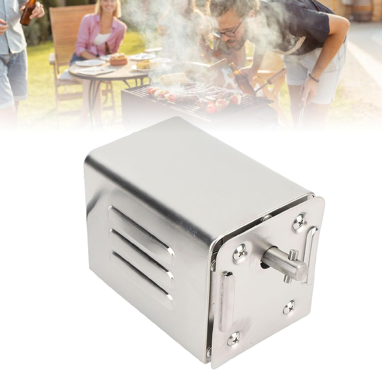 BBQ Rotisserie Motor, 15W 110lb Load Bearing Auto Rotation Electric Barbecue Motor, SUS304 Material, with High Temperature, for Pig Chicken Goat Roaster (US Plug 110V)