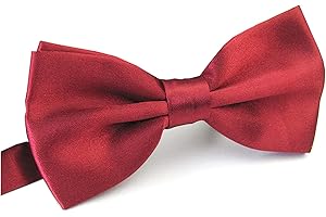 Men's Adjustable Red Clip On Bow Tie for Special Occasions