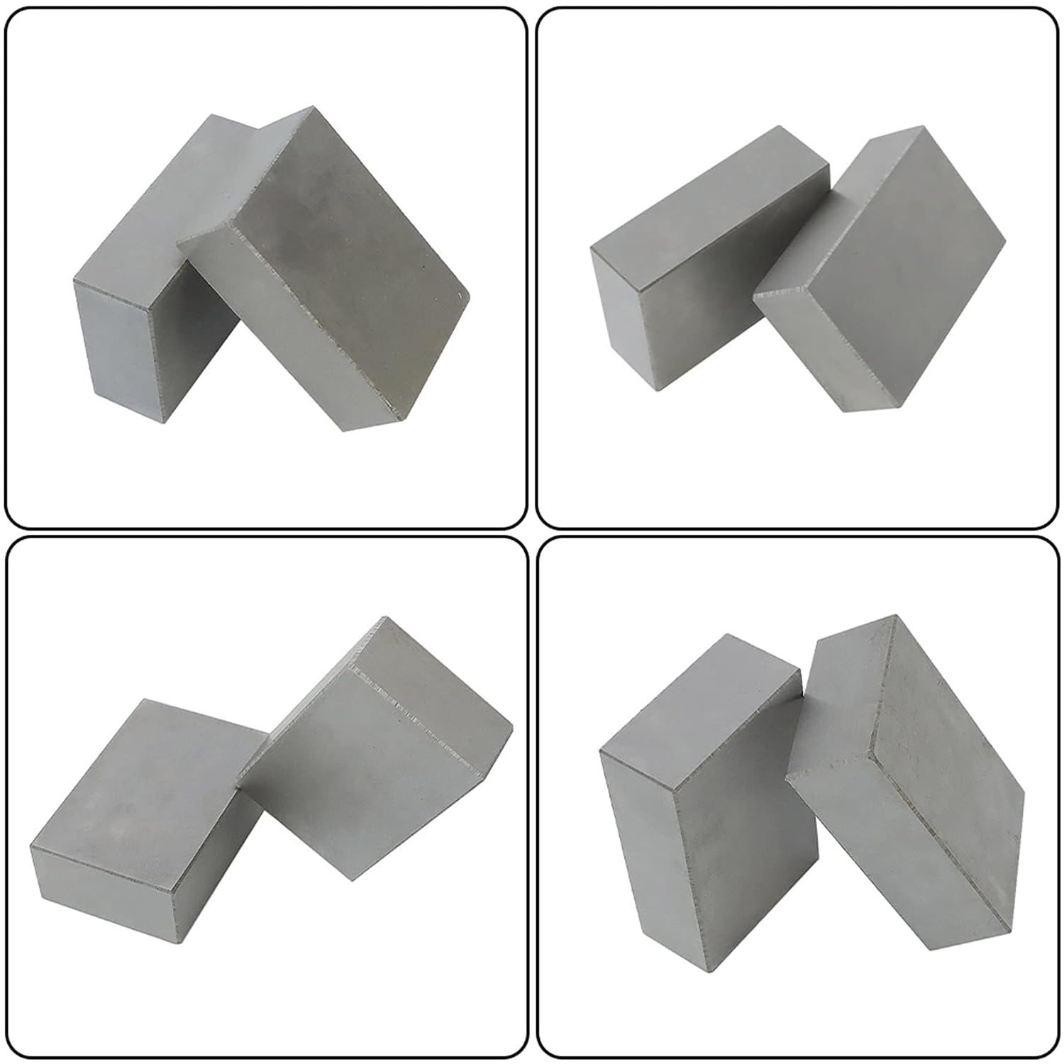 kimllier 1 x 2 x 3 Inch Blocks No Holes Matched Pair Hardened Steel Accuracy Replacement for Milling Machine