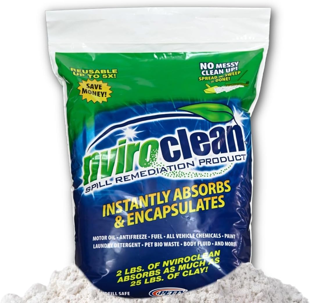 2 LB (Pack of 1) Super Absorbent & Encapsulant Spill Cleanup up to 24lbs, for Home, Commercial, & Industrial Use for Oil, Antifreeze, Food, Paint, Pet Waste, Body Fluids & More