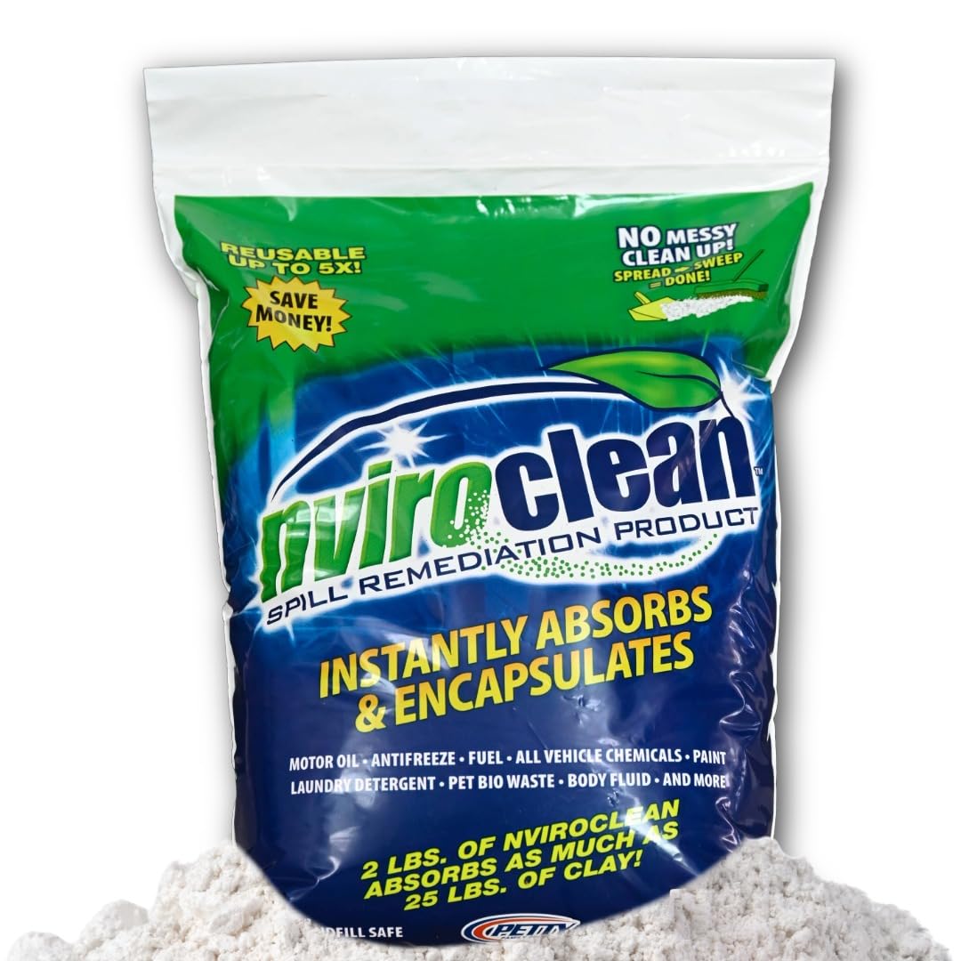 2 LB (Pack of 1) Super Absorbent & Encapsulant Spill Cleanup up to 24lbs, for Home, Commercial, & Industrial Use for Oil, Antifreeze, Food, Paint, Pet Waste, Body Fluids & More