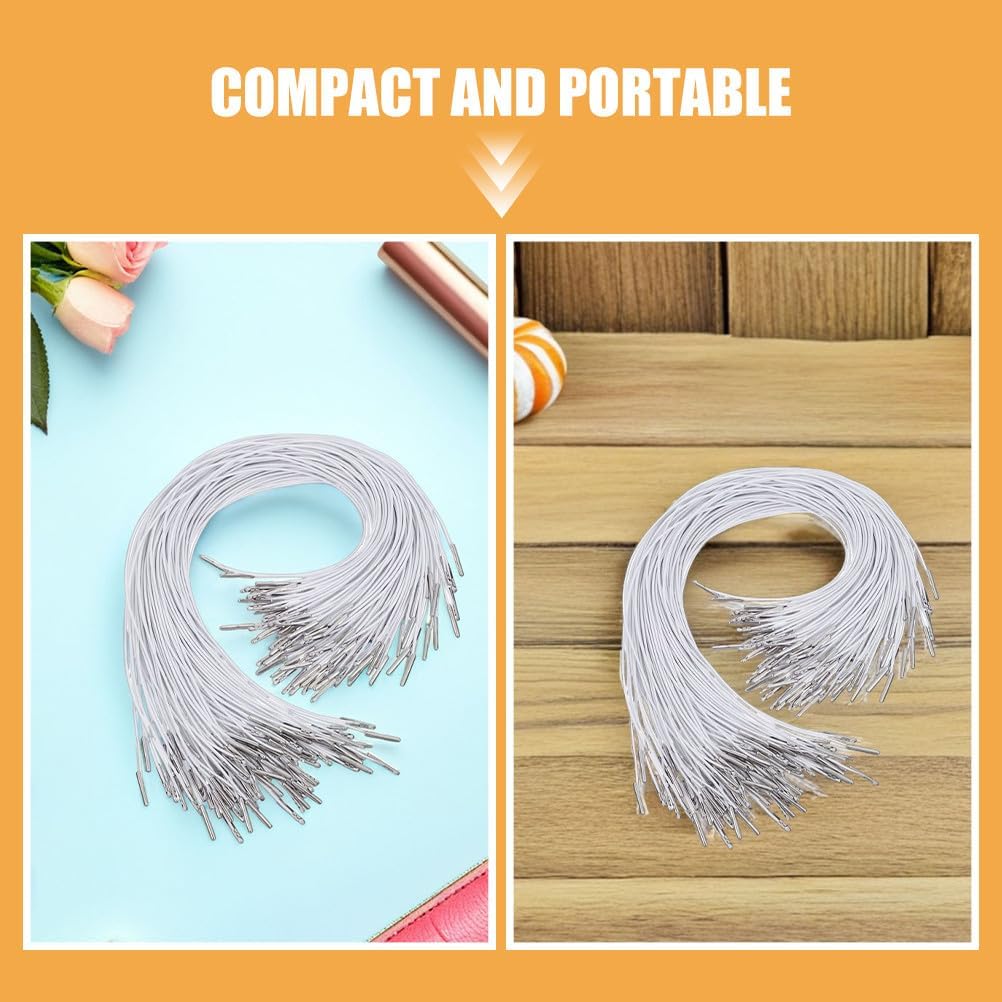 SHINEOFI Elastic Strap for Mask and Hat 11.8 Inch Stretchable Elastic Rope Cord with Metal Ends Band for DIY Crafts Party Hats Book Binding and Mask Chin Strap