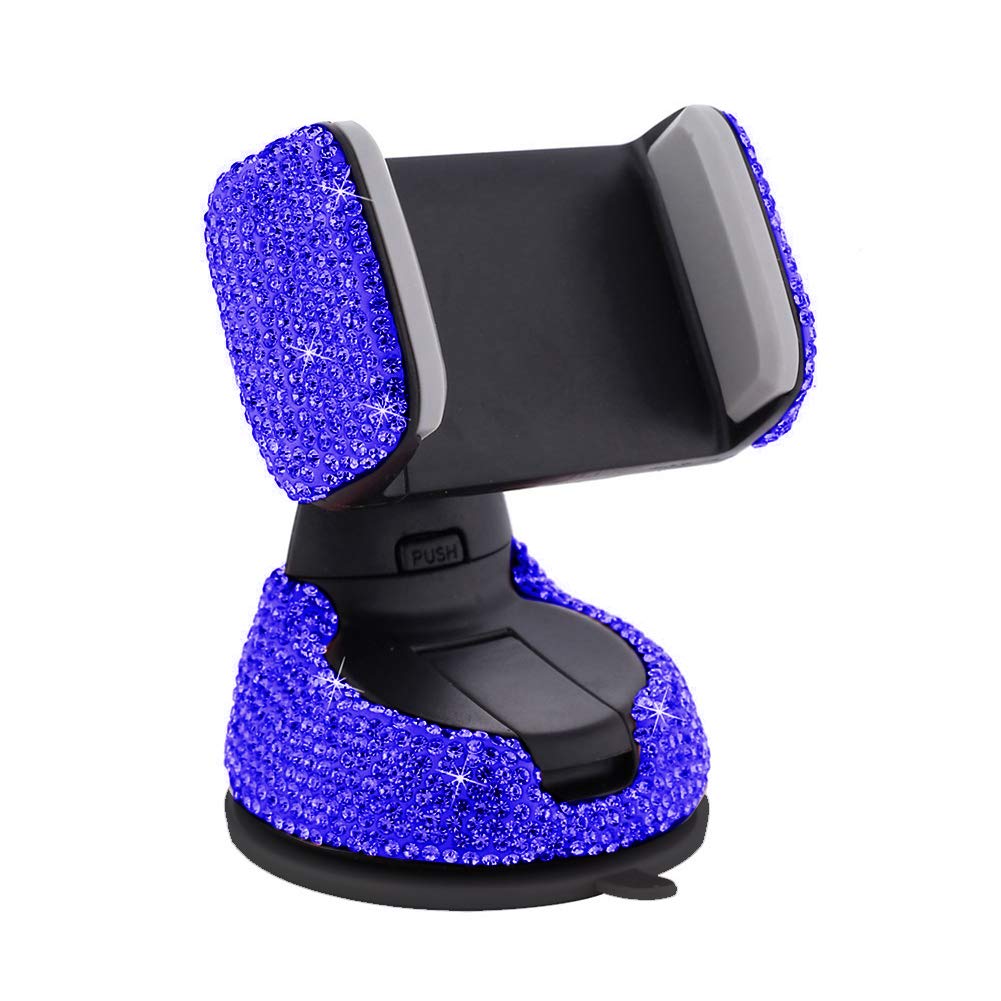 ihreesy Bling Crystal Car Phone Mount Holder,Glitter Diamond Dashboard Suction Cup Phone Holder Universal Air Vent Phone Mount 360°Adjustable Mount Cradle for 4-6.2 Inches Smartphone