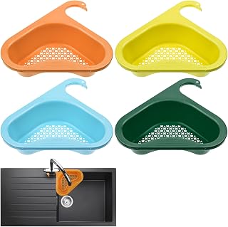 Cestas Coladoras,Cesta de Drenaje para Fregadero de Cocina,4 Piezas Cesta de Colador de Fregadero Triangular,Cesta de Filtro para Fregadero,Cesta Desagüe Cocina para Alimentos y Frutas de Basura
