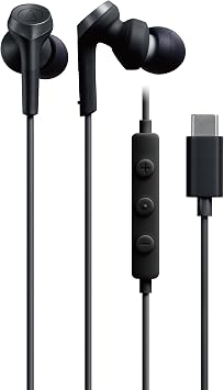 Audio Technica ATH-CKS330C BK Wired Earphones 1.2m with Microphone USB Type-C Heavy Bass In-Ear Type PC Windows Mac Android Black