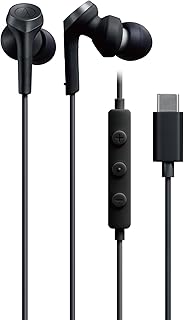 オーディオテクニカ ATH-CKS330C BK イヤホン 有線 1.2m マイク付き USB Type-C 重低音 カナル型 PC Windows Mac Android ブラック