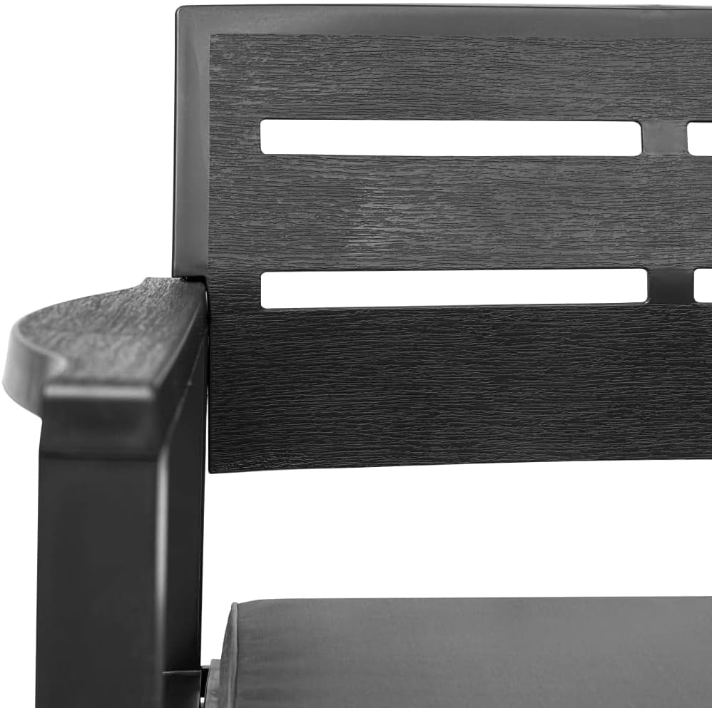 Patio Bench Anthracite Plastic Standard Durable,2Seater Garden Bench with Cushions Modern Design for Outdoor Comfort | Anthracite Color | Durable Plastic Construction Patio Furniture