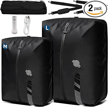 Travel Vacuum Bags With Pump,Space Saver Vacuum Storage Bags, Ip67 Waterproof,Airless Vacuum Kit Travel Carry On Suitcase and Backpack 2 Pack+Pump