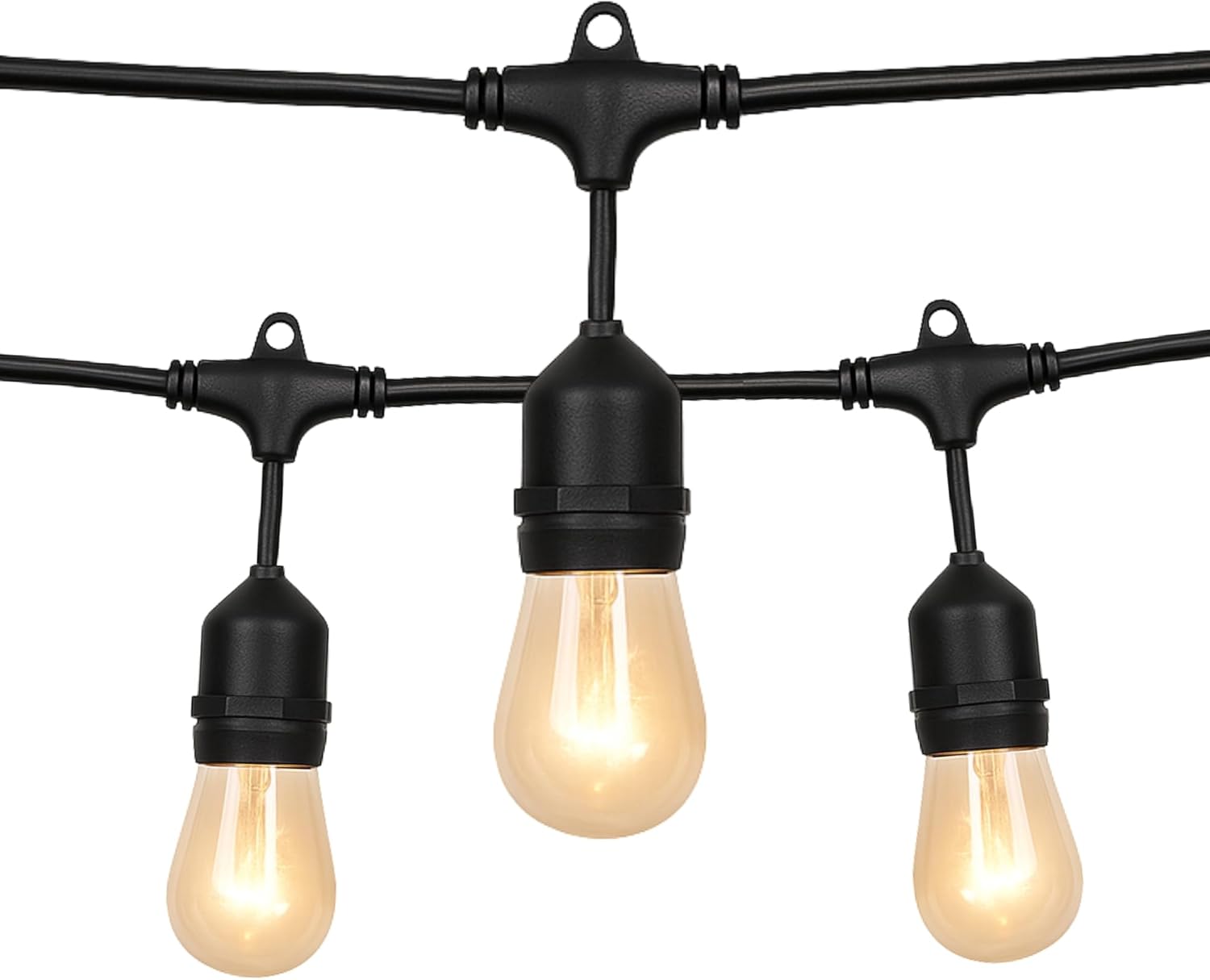 Holiday Bright Lights Belle Luci Outdoor S14 String Lights 20FT, 10 Clear Incandescent Bulbs with Suspended Drop and 24-Inch Spacing