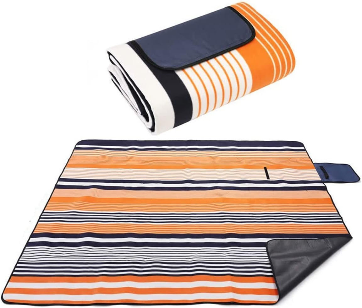 Beach Blankets Large Picnic Blanket Waterproof Foldable with 3 Layers Thicker Material Beach Mat for Camping Travel(Blue)