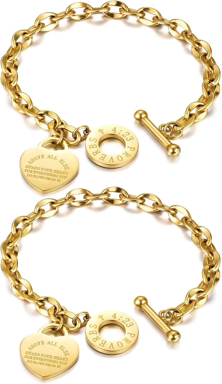 Emibele Heart Charm Bracelet for Women, Bracelet Jewelry