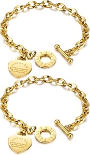 Emibele Heart Charm Bracelet for Women, Bracelet Jewelry