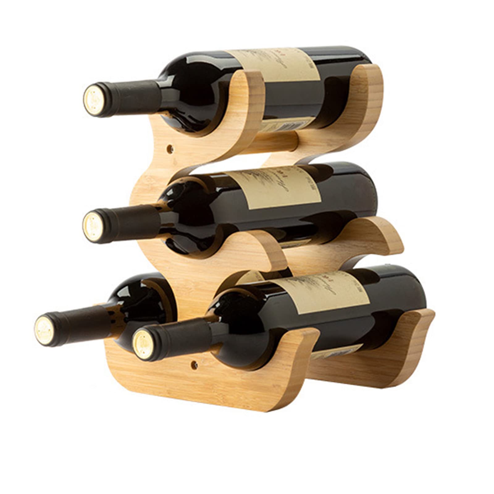 Wine Rack, Countertop Wood Wine Rack, Multi-Bottle Wine Storage Rack, Wine Bottle Rack, for Counter Vision/6