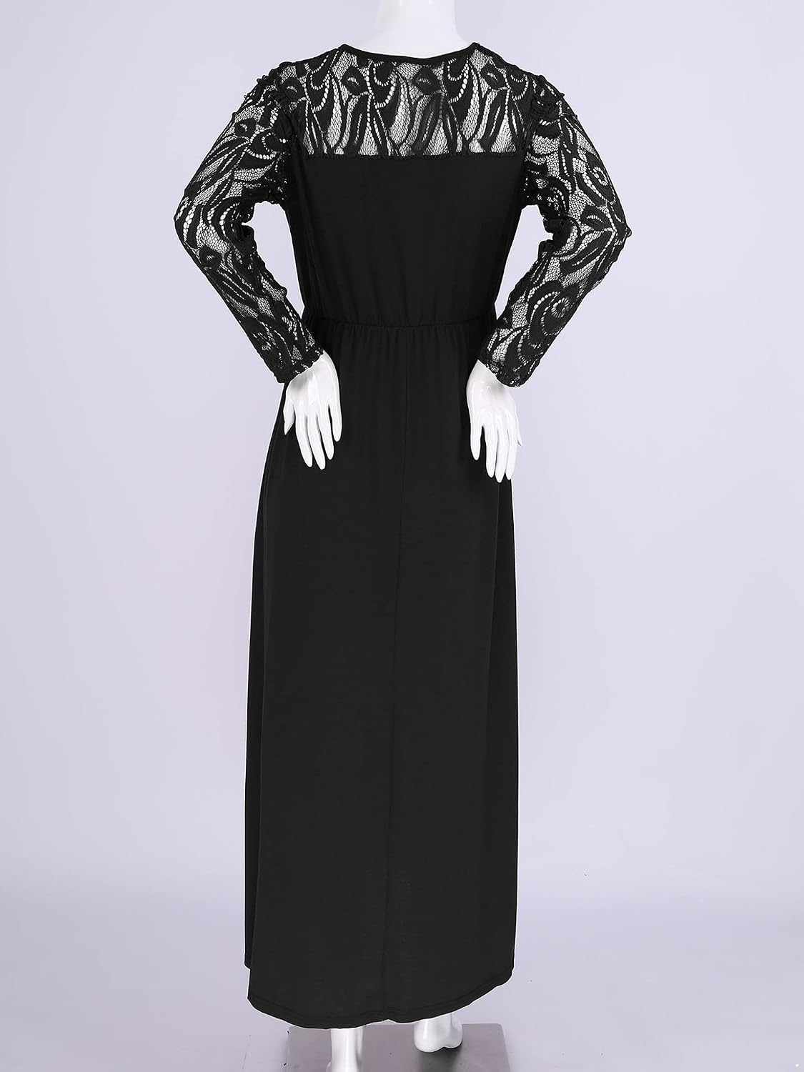 Womens Long Sleeve Lace Maternity Maxi Gown Baby Shower Party Evening Prom Photography Dress