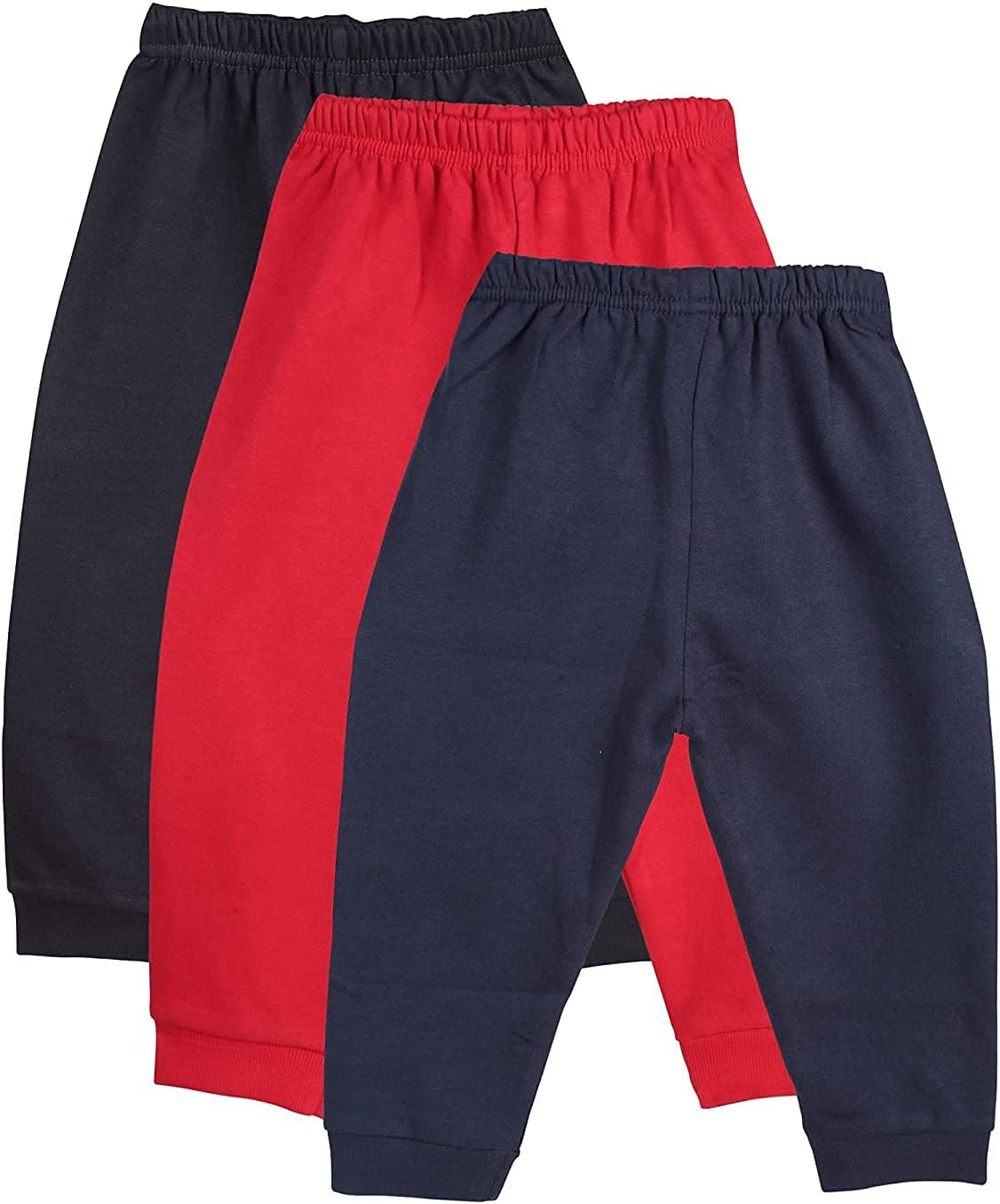 Baby BeaniesKids Baby Boys and Girls Unisex Woolen Winter Warm Lower Track Pant Regular Fit Inside Fleece Legging Pajama Pack of 3 (BB-673/06-PK3 (12-18 Months, red)
