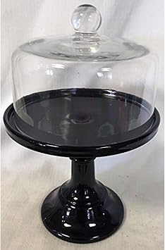 Mosser Glass Black Raspberry 9 Inch Cake Plate