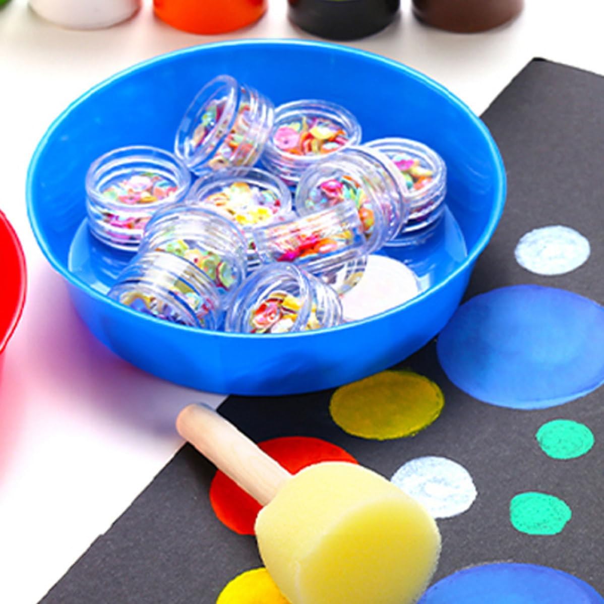 BESPORTBLE 8pcs Plastic Paint Palettes Mixing Trays with Attractive Design, Efficient and Easy to Use, for Beginners and Adults in Painting and Craft Projects