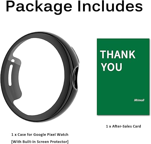 Miniatura 8 de Miimall Funda compatible con Google Pixel Watch con protector de pantalla integrado, carcasa de TPU suave antihuellas, cobertura completa