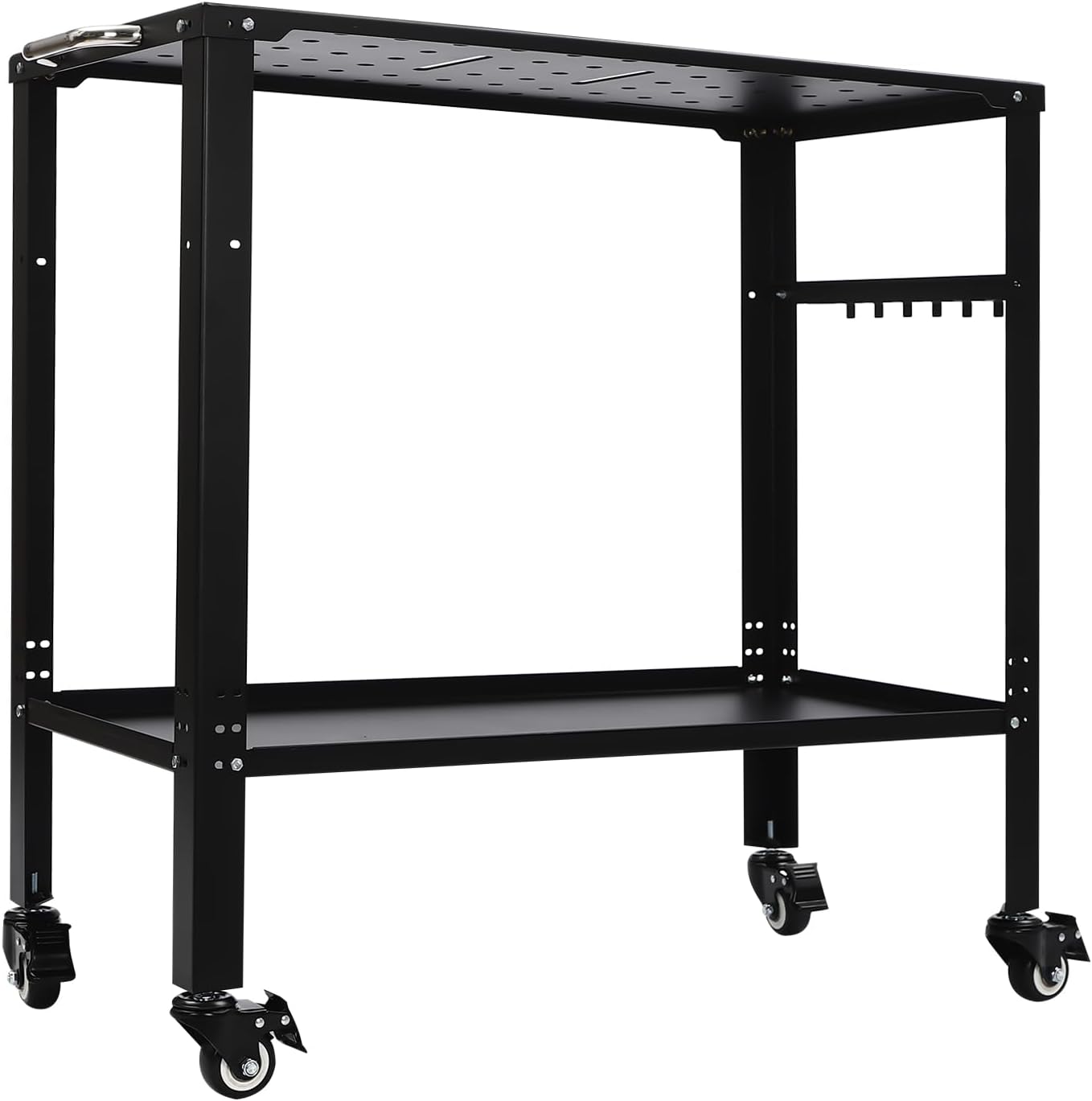 36x18 Inch Welding Table, Portable Welding Table Top with 5/8" Holes & 4 Swivel Wheels, Movable Industrial Workbench, Adjustable Height, 1200 LBS Capacity, for Garage & Workshop Metal Fabrication
