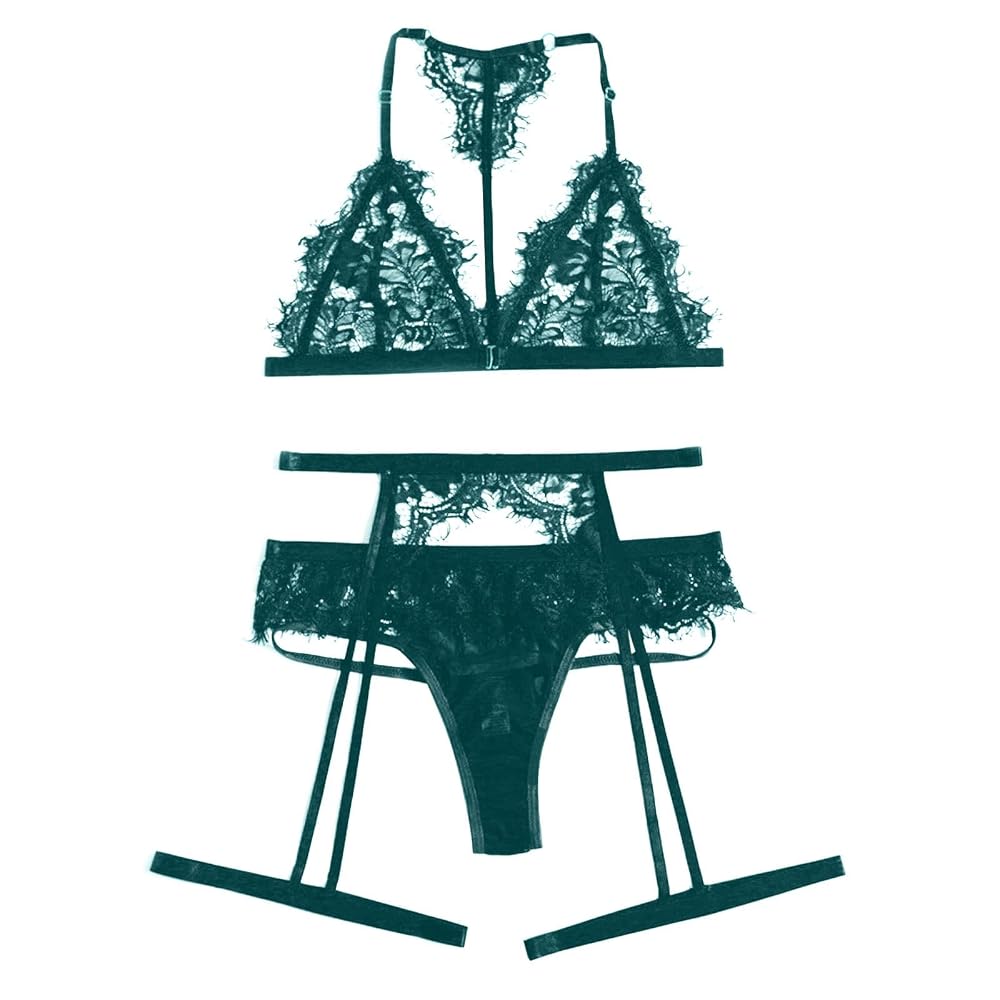 Doomiva Set Lingerie Effetto Bagnato - Reggiseno E Mutandine Pelle Laccata Con Lacci