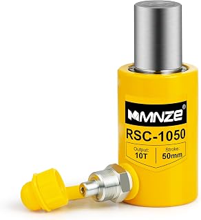 10T 50mm/2" Stroke Hydraulic Cylinder Jack Porta Power Ram Jack Single Acting Lifting Cylinder Retract Automatically for Machinery Ship Bridge Construction