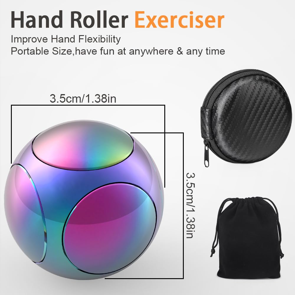 Cool Stress Ball Fidget Spinners for Kids Adults Metal Handheld Gadget Kinetic Desk Toy Finger Hand Spinner Fingertip Gyro Goody Bag Fillers Fun Idea Gift Rainbow - Image 3