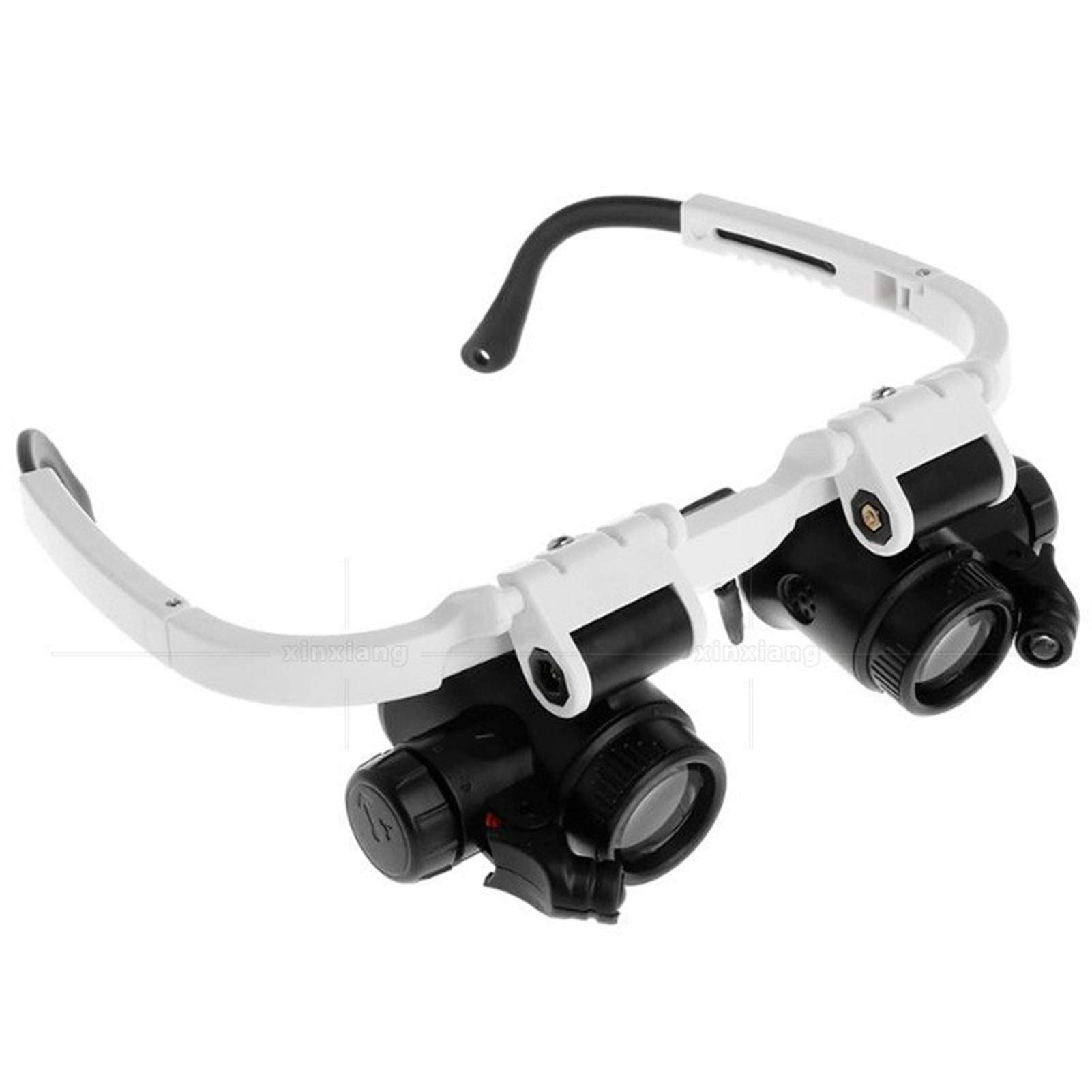 Gafas de Sol con Lupa Lupa con luz LED Lupa de 4 Grupos Reemplazo de Lentes Lupa de Alta Potencia