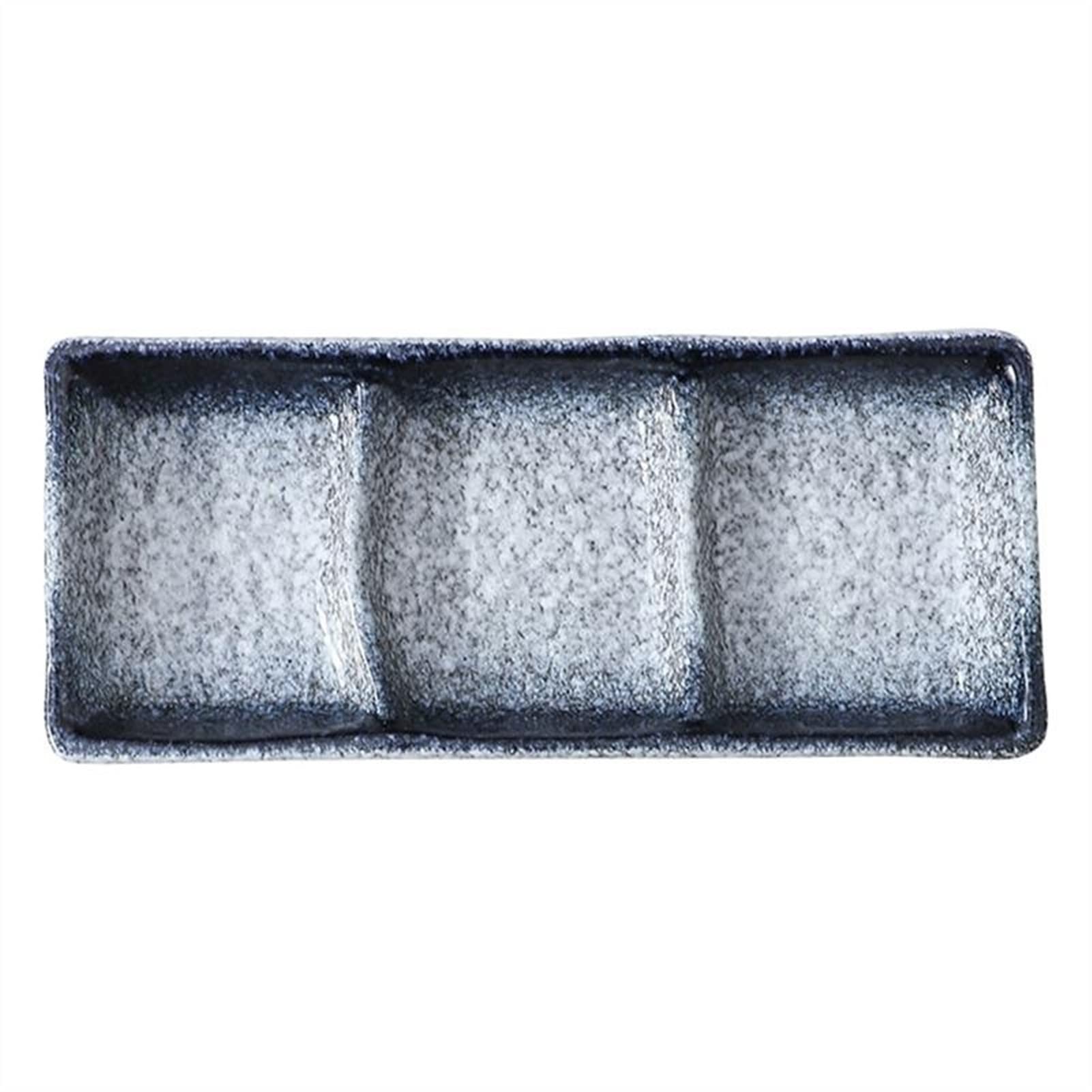 Keramik DREI Grid Sauce Gericht Vorspeise Serviertablett Essig Soja Senf Sushi Snack