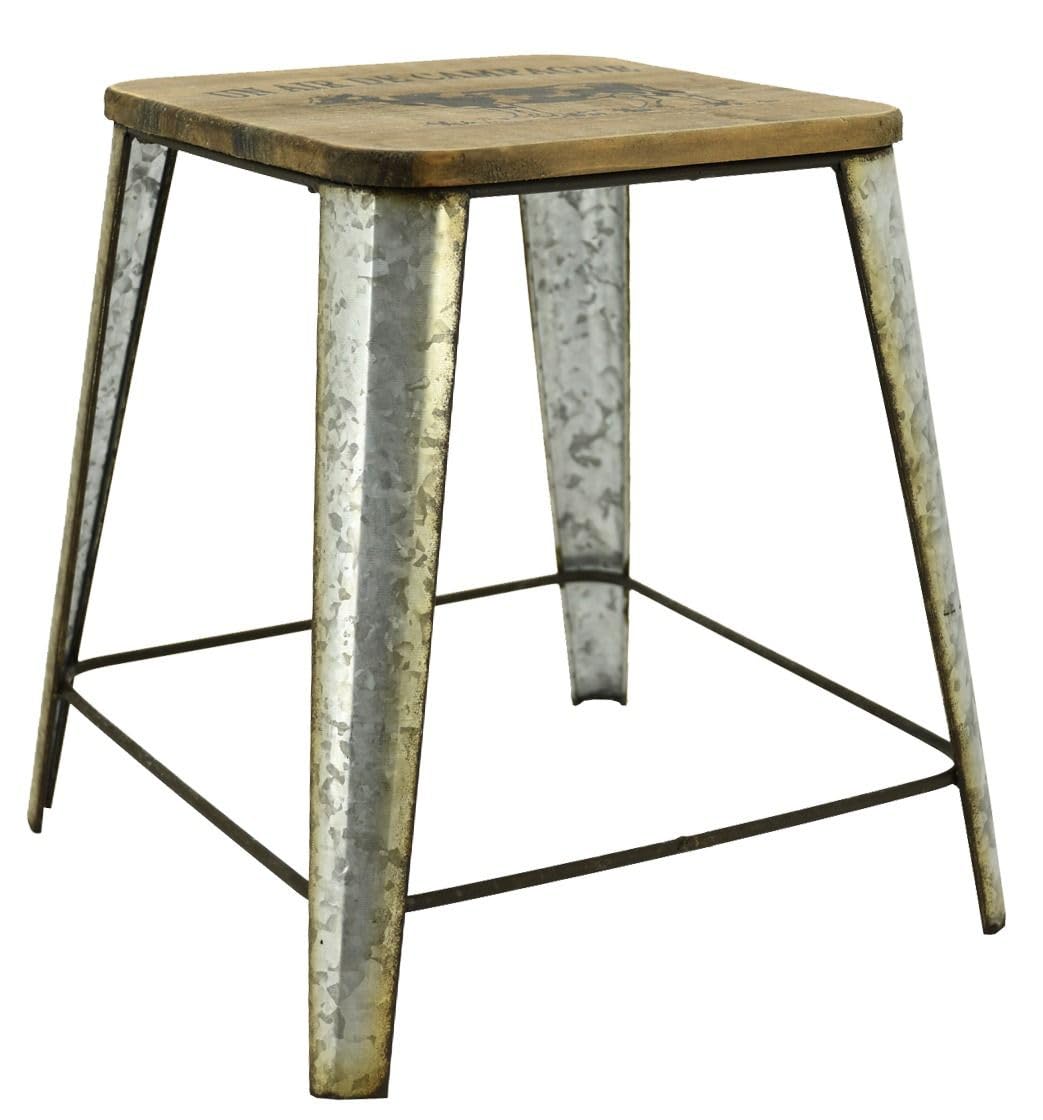 Tabouret en zinc solide AUBRY GASPARD au style rustique durable