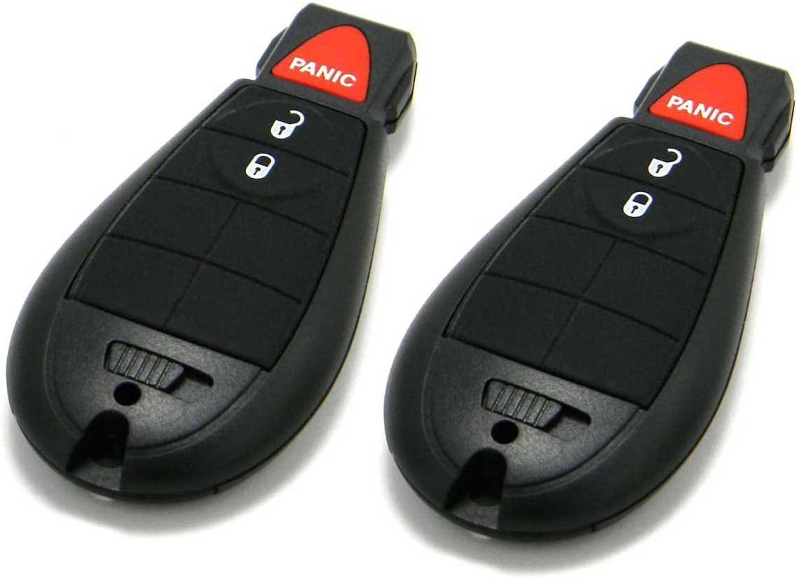 Pair of OEM Electronic Keyless Entry Remote Fobs FOBIK Compatible with Chrysler Dodge Jeep (FCC ID: IYZ-C01C)