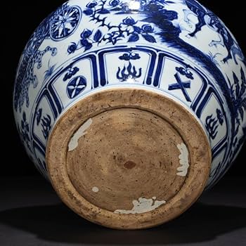 Amazon.co.jp: 元時代青花染付鬼谷下山人物故事文罐唐物中国美術工芸品