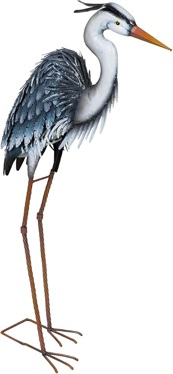 Cape Craftsmen Tall Metal Heron Bird Statue Outdoor Garden Decor