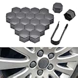 Coal2ToalPW 20 PCS Car Wheel Nut Caps with Removal Tool Waterproof Rust-Proof Universal Modification Auto Accessories Hexagonal Plastic Fit for Volvo S90 Xc90 Xc Xc70 V70 S80 (B/19mm/B/Gray)
