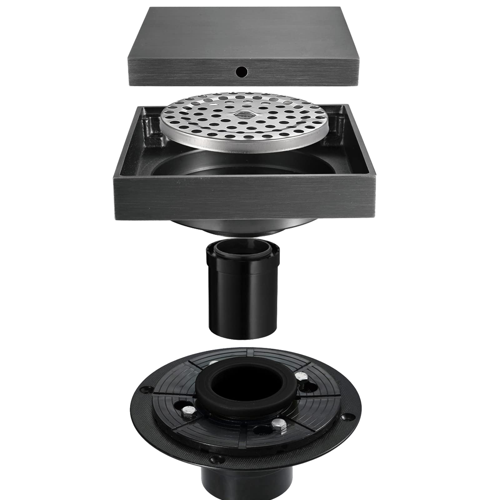 Siphon de douche carré de 10cm parfait pour rénover une salle de bain moderne à l'italienne
