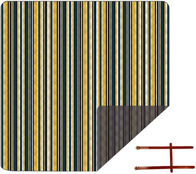 Picnic Blanket ，Outdoor Blanket，Multi-purpose pad Picnic Blanket with Waterproof Backing and PU Handle, 78 * 78in 4 to 6 people Beach Handy Mat Camping Mat on Grass Foldable Outdoor Rug for Family, Ga