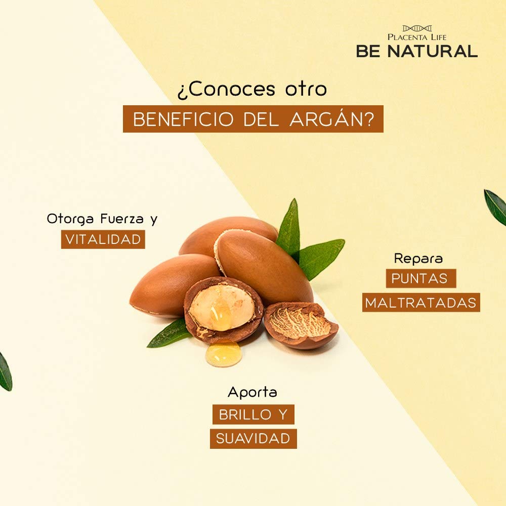 PLACENTA LIFE BE NATURAL REPAIR ARGAN – Nourishing Conditioner with Argan Oil for Damaged & Frizzy Hair, Smoothness & Shine (1 L / 33.81 fl oz)