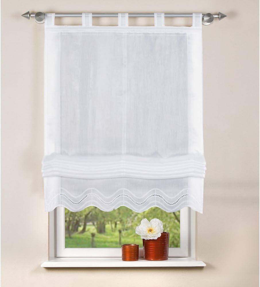 Home Fashion Batist 79252 Kit Roman Blind 140 x 120 cm White