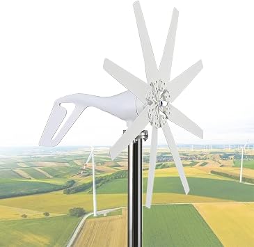 6000W Wind Power Turbine Generator Windmill Power Generator Kit 8-Blade Automatically Adjust The Windward Wind Generator, Vertical Axle Wind Turbine Kit with Controller,12V