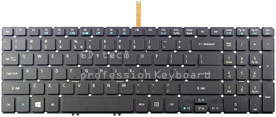 Laptop Keyboard Compatible for Acer Aspire V15 Nitro VN7-571G VN7-591G VN7-571G-50VG VN7-571G-719D US Black Backlit Light Backlight No Frame