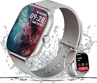 【2025年新登场】智能手表 兼容iPhone/安卓 IP68防水 Smart Watch 2.10英寸大屏幕 男女款 Bluetooth 5.3通话功能 来电/信息通知 DIY表盘 100+种运动模式 睡眠管理 女性生理周期 查找手机 音乐控制 大容量电池 闹钟 附带日语说明书（灰色）