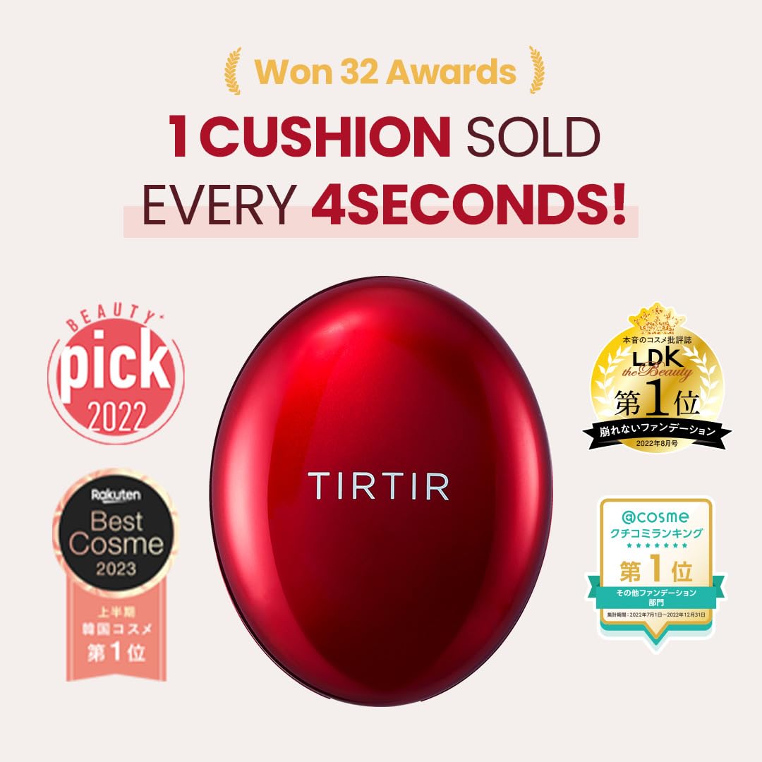 TIRTIR Base Makeup Routine - Mask Fit Red Cushion #21N Ivory + Mask Fit Tone Up Essence