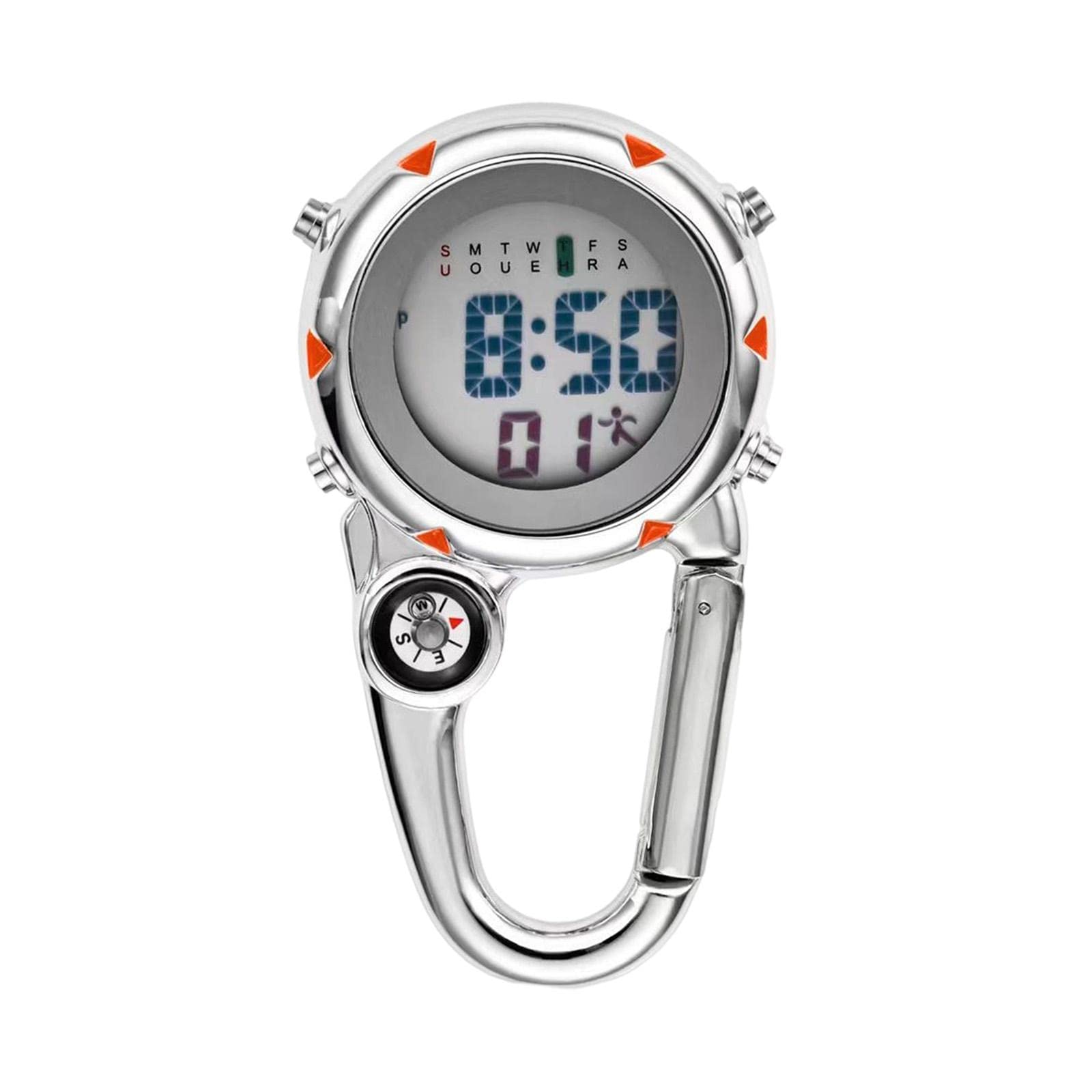 ZOOMELLA Digital Carabiner Watch Clip Unisex Pocket Watch Luminous for Outdoor Sports Orange|Sporting Goods |Carabiners & Hardware-picture-33