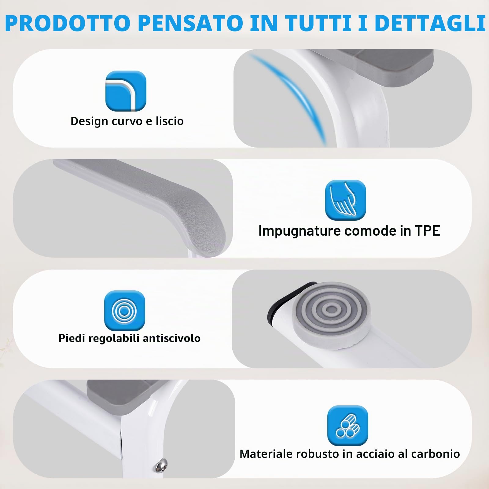 YUCHENGTECH Supporto per anziani, altezza regolabile fino a 150 kg | Sedia in piedi con maniglie antiscivolo, per pazienti, anziani e disabili, in acciaio al carbonio